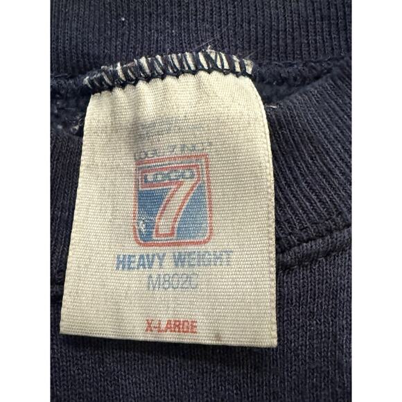 Vintage 90s Logo 7 Heavyweight Mens Navy Notre Dame Fighting Irish Sweatshirt XL - Picture 5 of 13